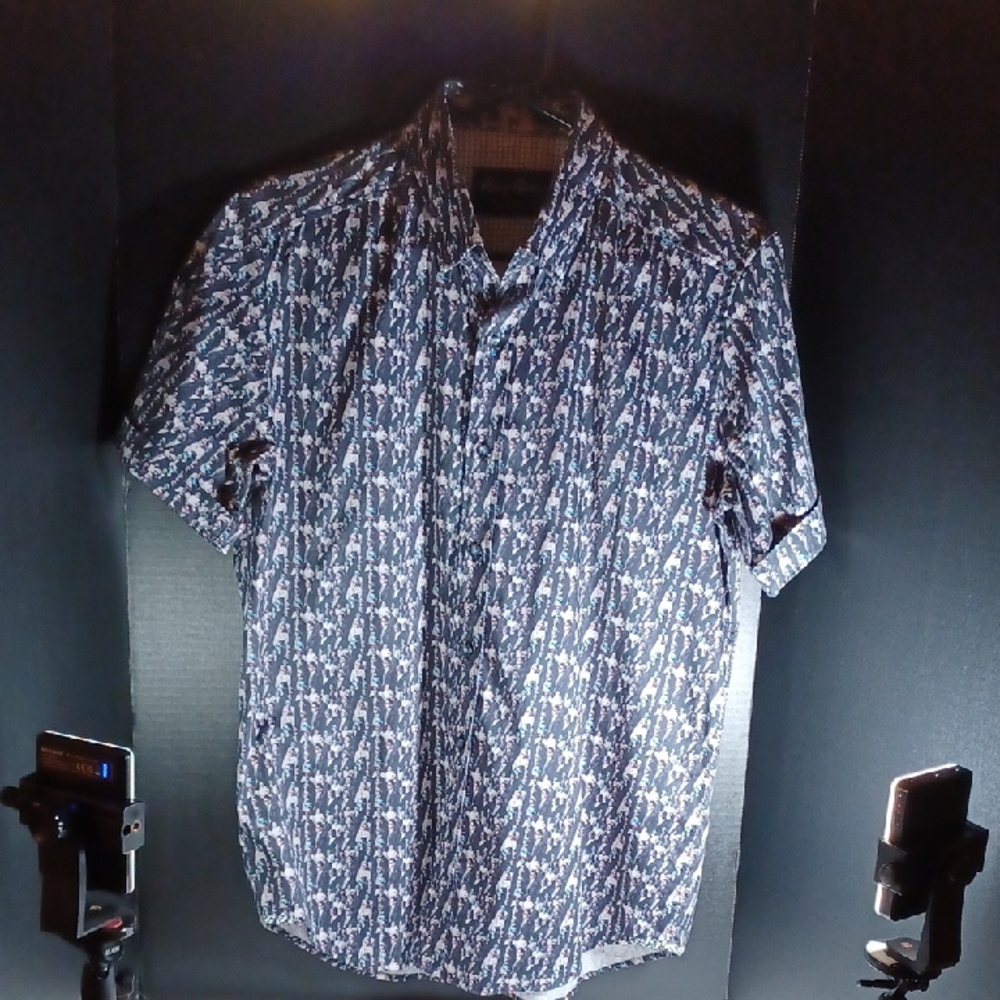 Robert Graham Navy and White Patterned Shirt
